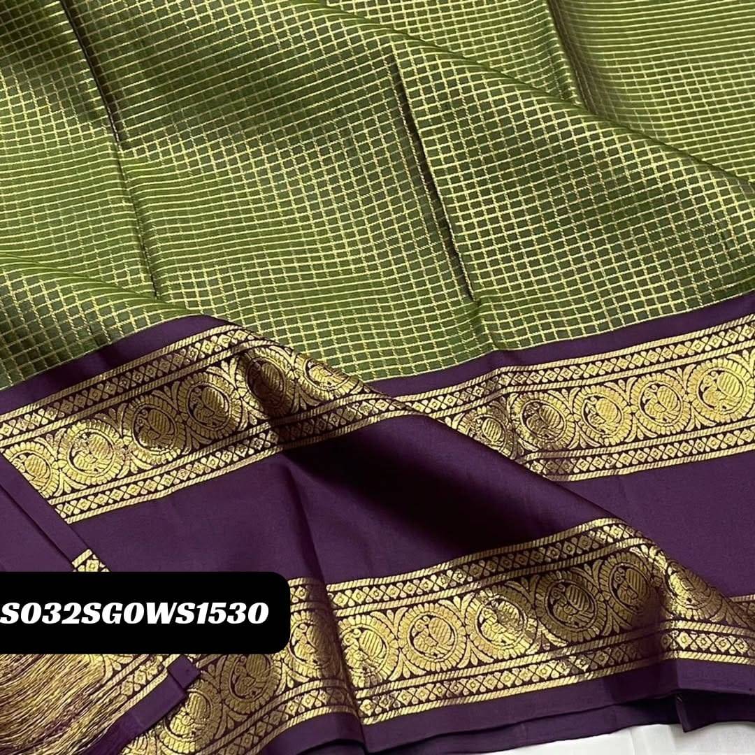 Green Elegant Banarasi Soft Silk Saree with Zari Motifs & Jacquard Border Blouse